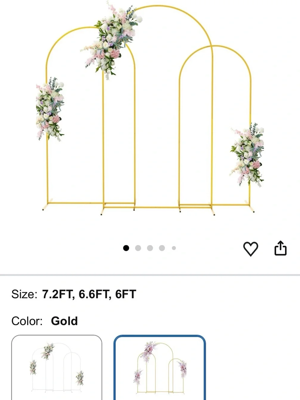 Gold Metal Arch Backdrop - Elegant Event Decor